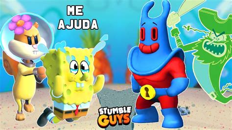 O BOB ESPONJA FOI HUMILHADO PELOS VILÕES NO STUMBLE GUYS HOMEN RAIO E