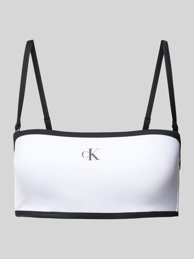 Kup Online Calvin Klein Underwear Top Bikini Z Nadrukiem Z Logo Bia Y