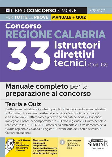 Concorso Regione Calabria Istruttori Direttivi Tecnici Edizioni Simone