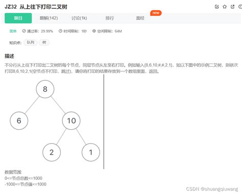 剑指offer：从上到下打印二叉树（新手向）从上到下打印二叉树acm模式 Csdn博客