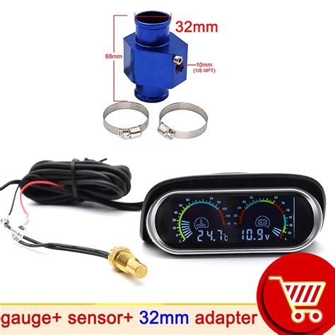 In Lcd Car Digital Oil Pressure Gauge Voltmeter Water Temp Meter