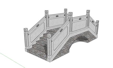 新中式小型景观拱桥su模型景观建筑土木在线
