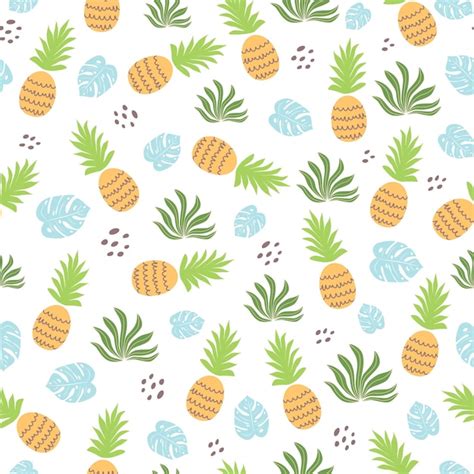 Premium Vector Textile Patterns Fruit Tropical Pineapple Seamless