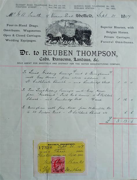 Reuben Thompson, cab and omnibus proprietor - Sheffield History Chat