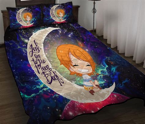 One Piece Nami Love You To The Moon Galaxy Quilt Bed Set - AnimeBape