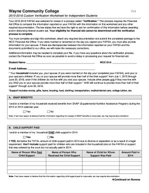 Fillable Online Waynecc Custom Verification Worksheet Iv Wayne