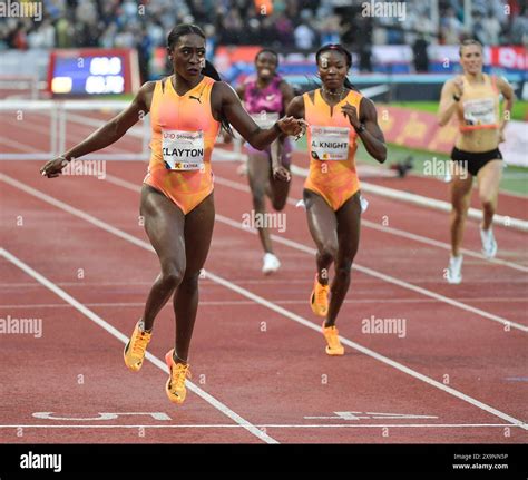 Rushell Clayton Of Jamaica Competing In The Womens 400m Hurdles At The