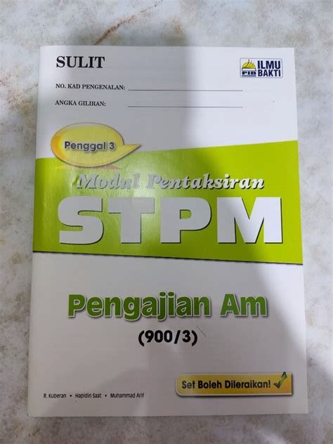 Stpm Pengajian Am Sem 3 Past Year Hobbies And Toys Books And Magazines