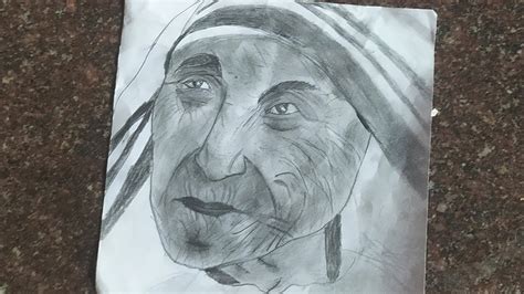 Mother Teresa Pencil Sketch Youtube