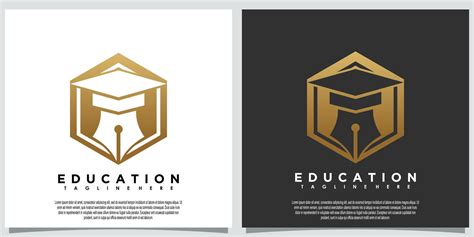 education logo template with pen creative concept 20512079 Vector Art ...