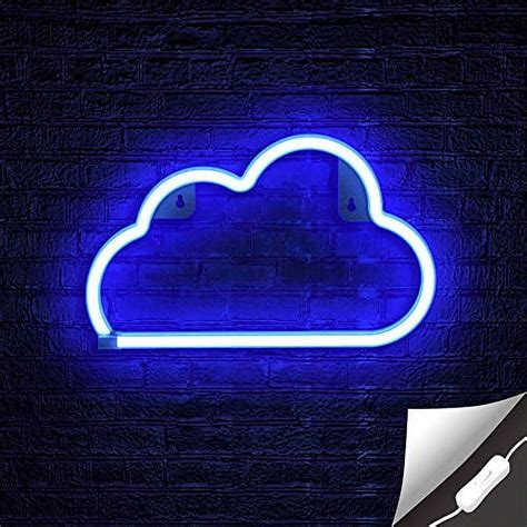 Lumoonosity Cloud Neon Sign Usb Powered Blue Cloud Neon Light With On