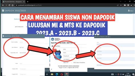 Cara Menambah Siswa Non Dapodik Alumni Mi Mts Ke Dapodik A