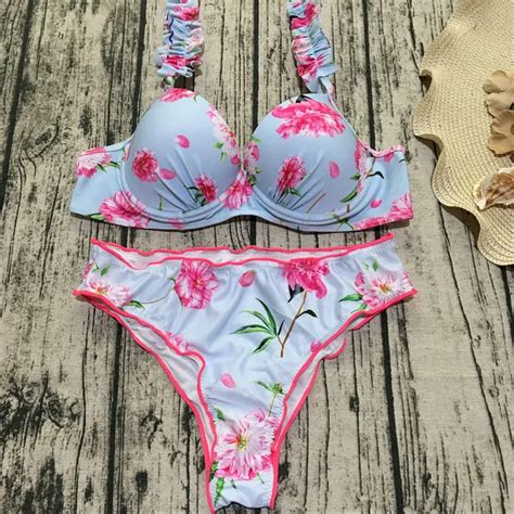 Aliexpress Buy Luoanyfash 2018 Beachwear Bathing Suit Push Up Bikini Set Beach Pad