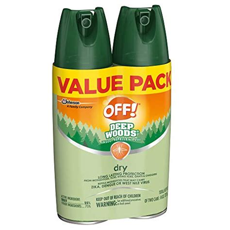 Off Deep Woods Insect Repellent Aerosol Dry Non Greasy Formula Bug Spray With Long Lasting