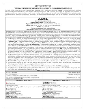 Fillable Online Fillable Online Draft Letter Of Offer Hcl Technologies