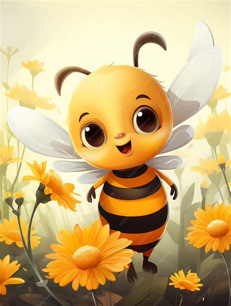 Free Photo Portrait Of Cute Animated Bee