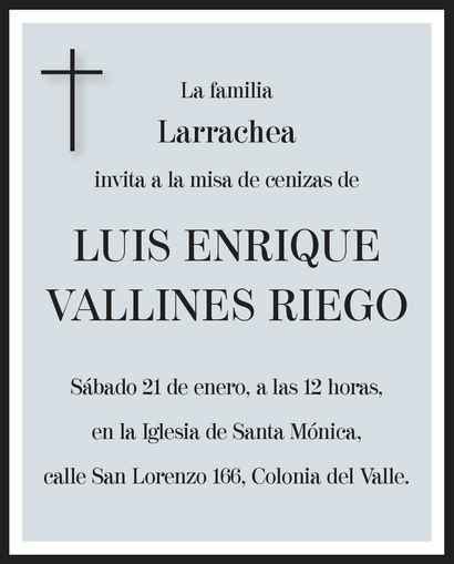 Se Or Luis Enrique Vallines Riego Obituario Esquela