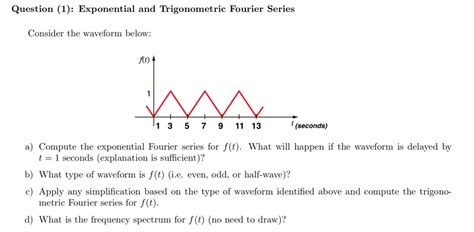 Solved Question Exponential And Trigonometric Fourier Chegg