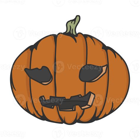 Creepy Halloween Pumpkin With A Face 13666494 Png