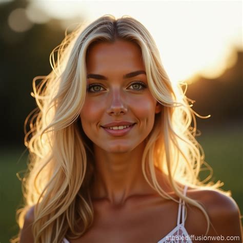 Most Beautiful Blonde Woman Stable Diffusion Online