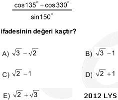 Trigonometri Çıkmış Son 10 Yılın Soru ve Çözümleri Matematik ve