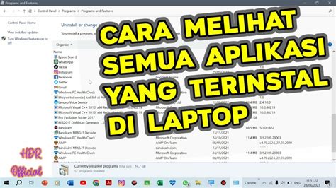 Cara Melihat Aplikasi Yang Terinstal Di Laptop Komputer Win