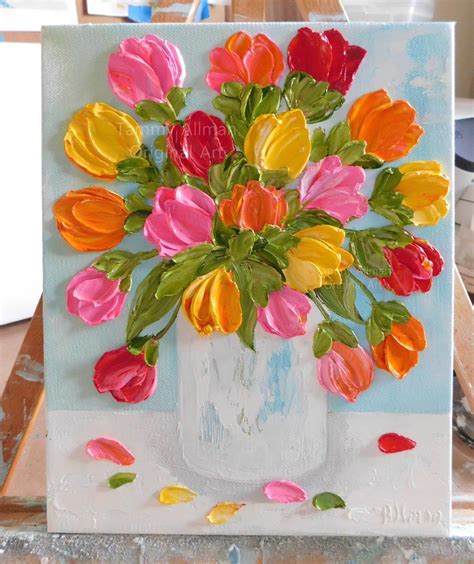 Custom Bright Tulip Oil Painting Impasto Painting Tulip - Etsy Italia ...