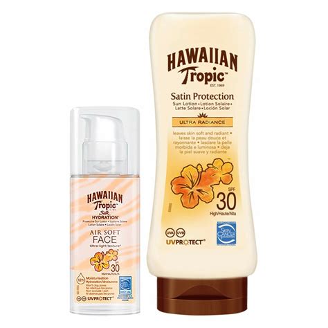 Hawaiian Tropic Spf Lichaam En Gezicht Zonnebescherming Pakket Plein Nl