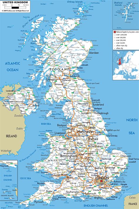 Detailed Clear Large Road Map of United Kingdom - Ezilon Maps | Map of ...