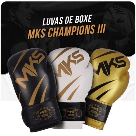 Luva De Boxe MKS Champions III Branco Dourado