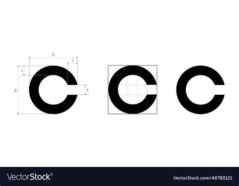 Landolt C Eye Test Chart Broken Ring Medical Vector Image