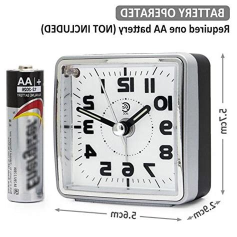 Jcc Mini Travel Analog Alarm Clock Non Ticking Battery Operated