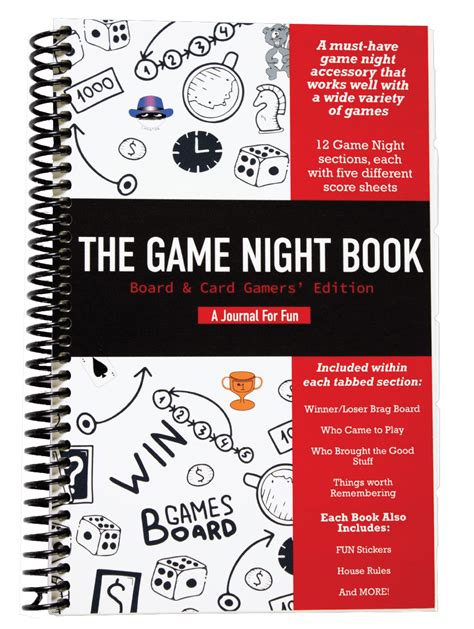 The Game Night Book: Game night Game night accessories Scoresheets Cribbage board Stickers game ...