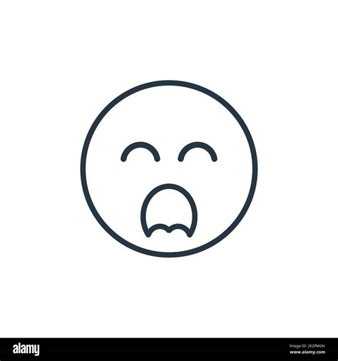 Yawning Emoji Outline Vector Icon Thin Line Black Yawning Emoji Icon