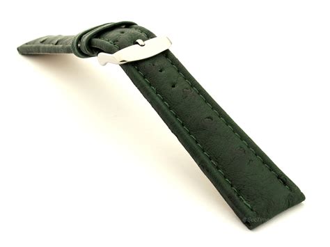 Genuine Ostrich Leather Watch Strap Amsterdam Green Mm Am Ba