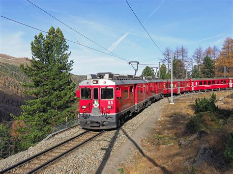 ABe 4 4 III 55 Der RhB Zwischen Bernina Suot Und Morteratsch