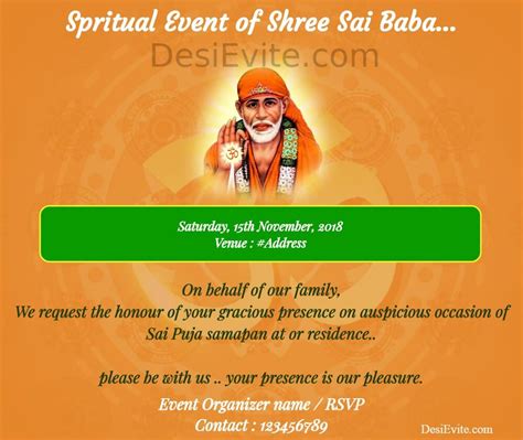 Sai Baba Bhajan Sandhya Card Spiritual Event Sai Baba Online