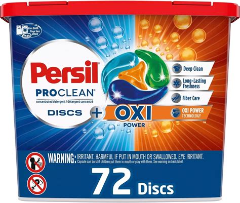 Persil Proclean Discs Laundry Detergent Pacs Plus Oxi Power 72 Ct Health