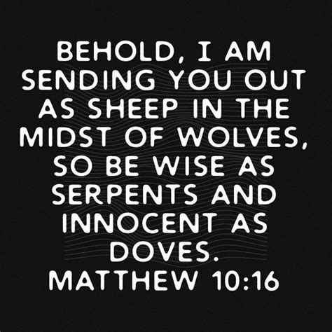 Matthew Behold I Am Sending You Out As Sheep In The Midst Of