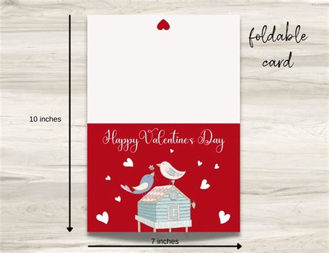 Printable Valentines Day Card Love Birds Card Instant Etsy