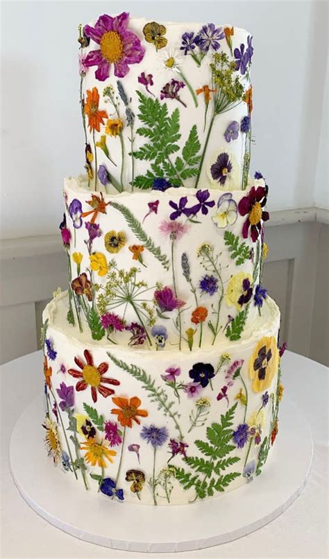 Beautiful Wedding Cake Trends Colourful Edible Flower Three