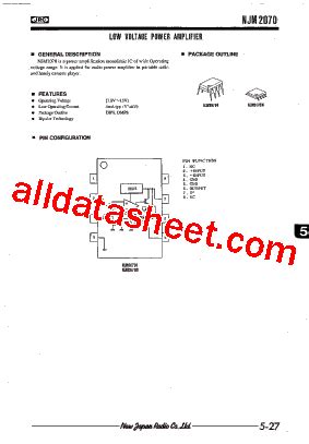 Njm D Datasheet Pdf New Japan Radio