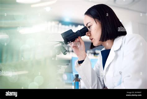 Science Microscope And Woman In Laboratory For Research Medical