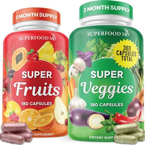 Superfood Suplemento De Frutas Y Verduras C Psulas De Frutas Y