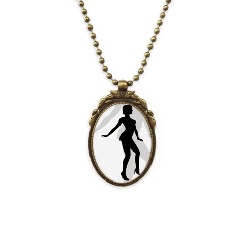 Hot Woman Dancing Outline Antique Necklace Vintage Bead Pendant Keychain Walmart