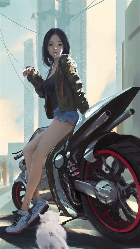 X Anime Girl Anime Biker Artist Artwork Digital Art Hd