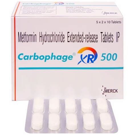 Carbophage Xr 500mg Tablets Metformin Hydrochloride Tablets Metformin Hcl Tablets मेटफार्मिन