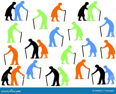 Elderly people walking stock vector. Illustration of sticks - 2388603