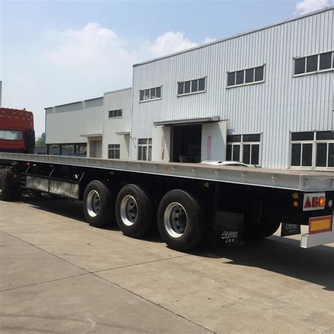 3 Axles 40ton Flatbed Container Transport Semi Trailer China