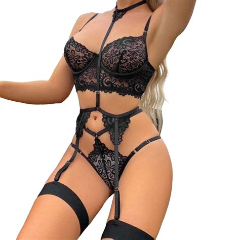 Lace Lingerie Mini Chemise Plus Size Lingerie Set For Women Lace Halter